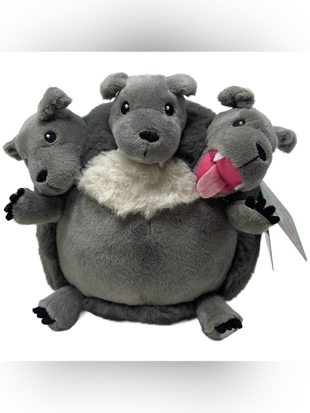 Squishable Minis 3 Three Headed Dog Plush Cerberus Gray 9” Round Plush